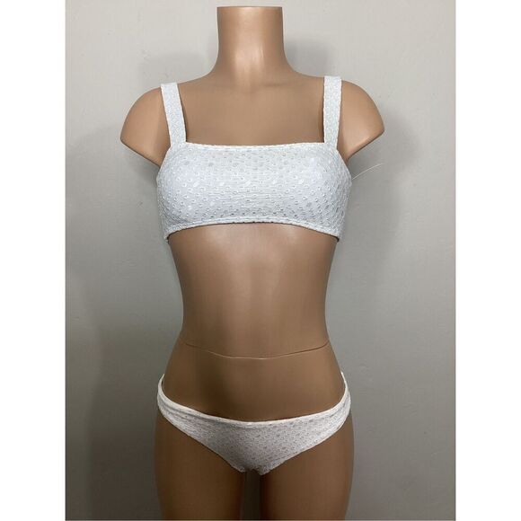 New. Pilyq white bikini set. Medium. Retails $149 - Picture 6 of 14